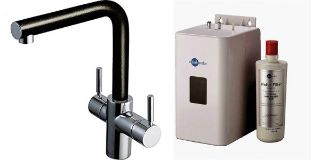 Picture of ISE 3 In 1 L Spout Hot Water Tap Jet Black Kit