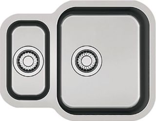 Picture of Franke Base Undermounted Bowl & Half Sink 58cm Stainless Steel Boxed with Basket Strainer Waste Overflow Clips & Template
