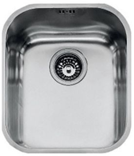 Picture of Franke Base Undermounted Single Bowl Sink 34cm Stainless Steel Boxed with Basket Strainer Waste Overflow Clips & Template