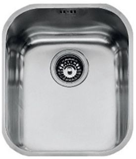 Picture of Franke Base Undermounted Single Bowl Sink 34cm Stainless Steel Boxed with Basket Strainer Waste Overflow Clips & Template