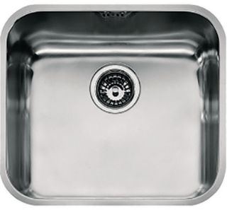 Picture of Franke Base Undermounted Single Bowl Sink 45cm Stainless Steel Boxed with Basket Strainer Waste Overflow Clips & Template