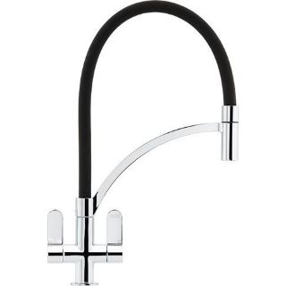 Picture of Franke Zelus 2 Handle Mixer Tap With Removeable Hose Chrome + Black Hose