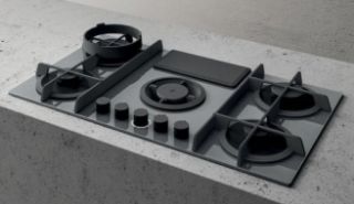 Picture of Elica 88cm Nikolatesla FLAME 4 x Zone Ducted Aspirating Gas Hob Grey