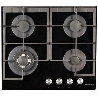Picture of NordMende 60cm 4 x Burner Gas Hob Cast Iron Pan Supports Black Glass