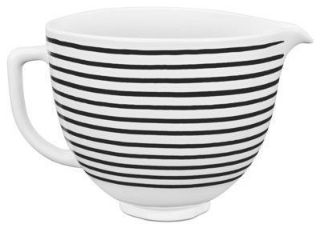 Picture of KitchenAid 4.7L Ceramic Mixing Bowl Horizontal Stripes Black + White