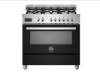 Picture of Bertazzoni Professional 90cm Range Cooker Single Oven Dual Fuel Gloss Black