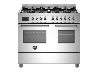Picture of Bertazzoni Professional 100cm Range Cooker Twin Oven Dual Fuel Stainless Steel