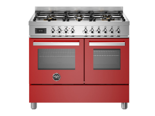 Picture of Bertazzoni Professional 100cm Range Cooker Twin Oven Dual Fuel Gloss Red