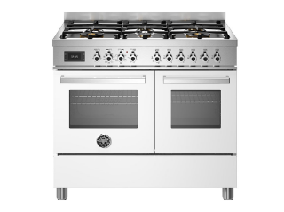 Picture of Bertazzoni Professional 100cm Range Cooker Twin Oven Dual Fuel Gloss White