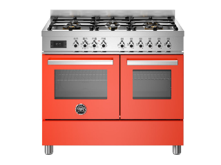 Picture of Bertazzoni Professional 100cm Range Cooker Twin Oven Dual Fuel Gloss Orange