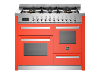 Picture of Bertazzoni Professional 110cm Range Cooker XG Oven Dual Fuel Gloss Orange