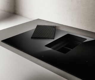 Picture of Elica 83cm Nikolatesla PRIME S+ 4 x Zone Ducted Aspirating Induction Hob Black Ducting to get out of the Unit included
