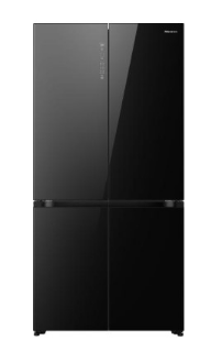 Picture of Hisense 91.1cm x 190cm Freestanding 4 Door Fridge Freezer Black Glass