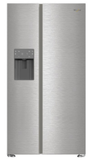 Picture of Whirlpool 91cm Freestanding 2 Door Side By Side Plumbed Ice And Water No Frost Fridge Freezer Pearl Inox