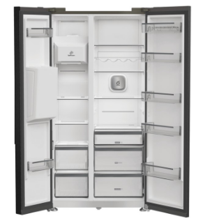 Picture of Whirlpool 91cm Freestanding 2 Door Side By Side Plumbed Ice And Water No Frost Fridge Freezer Dark Inox