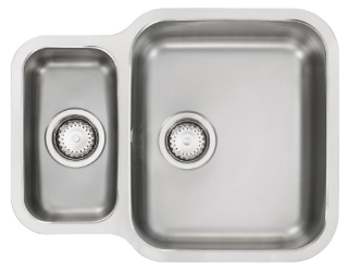 Picture of Franke Base 1.5 Bowl Undermounted Sink Stainless Steel with Strainer Overflow and Clips Incl