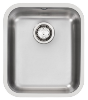 Picture of Franke Base Single Bowl Undermounted Sink Stainless Steel 36cm with Strainer Overflow and Clips Incl