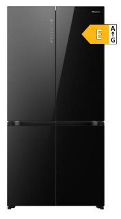 Picture of Hisense 91.1cm x 190cm Freestanding 4 Door Fridge Freezer Black Glass