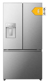 Picture of Hisense 90.8cm x 179.5cm Freestanding 3 French Door Plumbed Water Dispenser & Ice Maker 634L Stainless Steel
