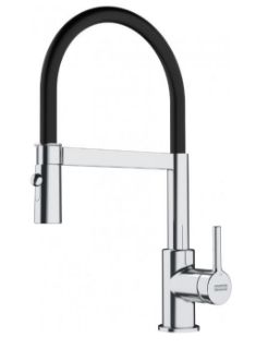 Picture of Franke Lina Semi Pro J Spout Side Lever Tap Chrome and Black