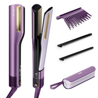 Picture of Shark SilkiPro Straight  Hair Straightener + Dryer in One Tool  with Heat-Resistant Storage Case-Plum Satin