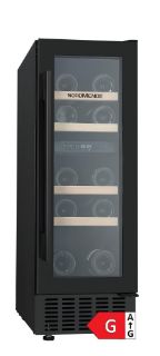 Picture of NordMende 30cm Free Standing or Built In Wine Cooler 17 Bottle Dual Zone Slim Black Frame