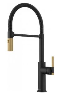 Picture of Franke Maris Stripes Semi Pro Pull-Out Spray Tap Matt Black/Gold