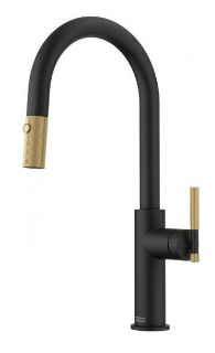 Picture of Franke Maris Stripes J Pull-Down Nozzle Tap Matt Black/Gold