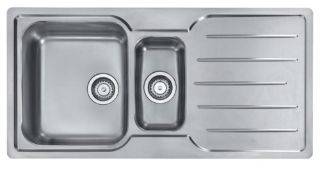 Picture of Franke Ascona EVO Maxi Sleeve 1.5 Bowl Single Drainer Reversible Sink Stainless Steel Wastes Included in Sleeve