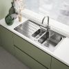 Picture of Franke Ascona EVO Maxi Sleeve 1.5 Bowl Single Drainer Reversible Sink Stainless Steel Wastes Included in Sleeve