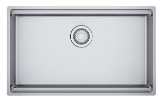 Picture of Franke Box Pro Single Bowl Undermounted 73cm Included Rollamat Chopping Board Stainless Steel Strainer Bowl 