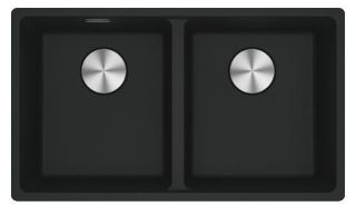 Picture of Franke Maris Double Bowl Inset Sink Fragranite Matt Black 76cm