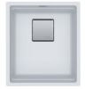 Picture of Franke Kubus Pro Single Bowl Undermounted Sink Fragranite Polar White 41cm Included Rollamat Chopping Board Stainless Steel Strainer Bowl 