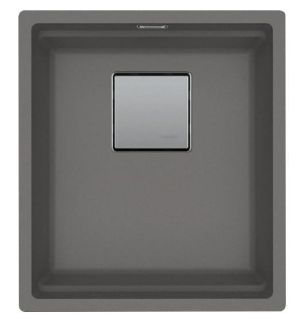 Picture of Franke Kubus Pro Single Bowl Undermounted Sink Fragranite Stone Grey 41cm Included Rollamat Chopping Board Stainless Steel Strainer Bowl 
