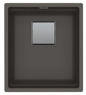 Picture of Franke Kubus Pro Single Bowl Undermounted Sink Fragranite Slate Grey 41cm Included Rollamat Chopping Board Stainless Steel Strainer Bowl 