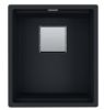 Picture of Franke Kubus Pro Single Bowl Undermounted Sink Fragranite Matt Black 41cm Included Rollamat Chopping Board Stainless Steel Strainer Bowl 