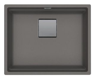 Picture of Franke Kubus Pro Single Bowl Undermounted Sink Fragranite Stone Grey 41cm Included Rollamat Chopping Board Stainless Steel Strainer Bowl 
