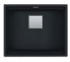 Picture of Franke Kubus Pro Single Bowl Undermounted Sink Fragranite Matt Black 41cm Included Rollamat Chopping Board Stainless Steel Strainer Bowl 