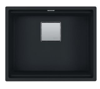 Picture of Franke Kubus Pro Single Bowl Undermounted Sink Fragranite Matt Black 41cm Included Rollamat Chopping Board Stainless Steel Strainer Bowl 
