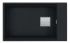 Picture of Franke Kubus Pro Single Bowl Undermounted Sink Fragranite Matt Black 41cm Included Rollamat Chopping Board Stainless Steel Strainer Bowl 