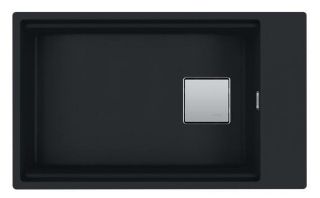 Picture of Franke Kubus Pro Single Bowl Undermounted Sink Fragranite Matt Black 41cm Included Rollamat Chopping Board Stainless Steel Strainer Bowl 