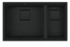 Picture of Franke Kubus Pro 1.5 Bowl Undermounted RHSB Fragranite Sink Matt Black 46.5cm + 21.5cm Included Rollamat Chopping Board Stainless Steel Strainer Bowl 