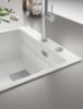 Picture of Franke Kubus Pro Single Bowl Inset with Tap Ledge Sink Fragranite Polar White 59cm Included Rollamat Chopping Board Stainless Steel Strainer Bowl 
