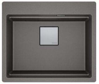 Picture of Franke Kubus Pro Single Bowl Inset with Tap Ledge Sink Fragranite Stone Grey 59cm Included Rollamat Chopping Board Stainless Steel Strainer Bowl 