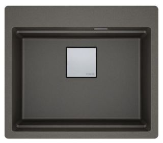 Picture of Franke Kubus Pro Single Bowl Inset with Tap Ledge Sink Fragranite Slate Grey 59cm Included Rollamat Chopping Board Stainless Steel Strainer Bowl 