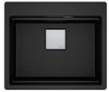 Picture of Franke Kubus Pro Single Bowl Inset with Tap Ledge Fragranite Matt Black 59cm Included Rollamat Chopping Board Stainless Steel Strainer Bowl 