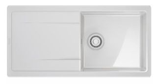 Picture of Franke Mythos Inset Single Bowl & Drainer Reversible Sink Ceramic Glossy White 100cm