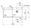 Picture of Franke Mythos Inset Single Bowl & Drainer LHD Sink with Integrated Functional Ledge Ceramic Glossy White 100cm