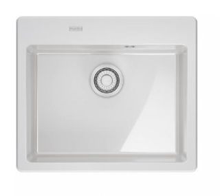 Picture of Franke Mythos Inset Single Bowl Sink Inset with Tap Ledge Ceramic Glossy White 59cm